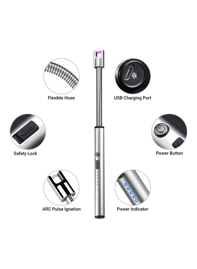 شو وو ولاعة كهربائية قابلة للشحن بمنفذ USB فضي - Image 2