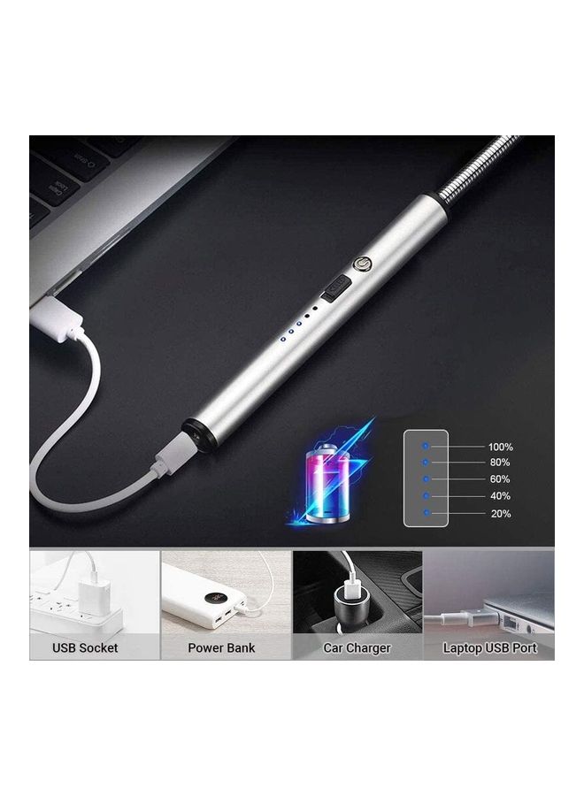 شو وو ولاعة كهربائية قابلة للشحن بمنفذ USB فضي - Image 5