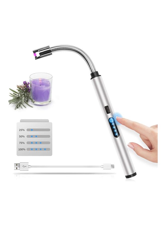 شو وو ولاعة كهربائية قابلة للشحن بمنفذ USB فضي - Image 1