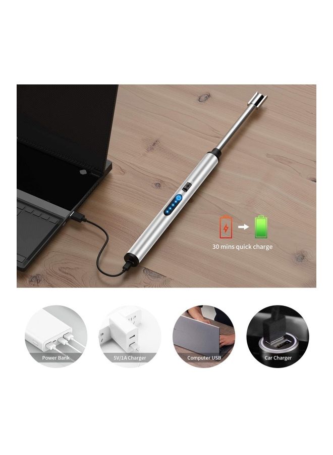 شو وو ولاعة كهربائية قابلة للشحن بمنفذ USB فضي - Image 4