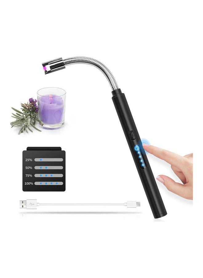 ولاعة كهربائية قابلة للشحن بمنفذ USB أسود/فضي - Image 1