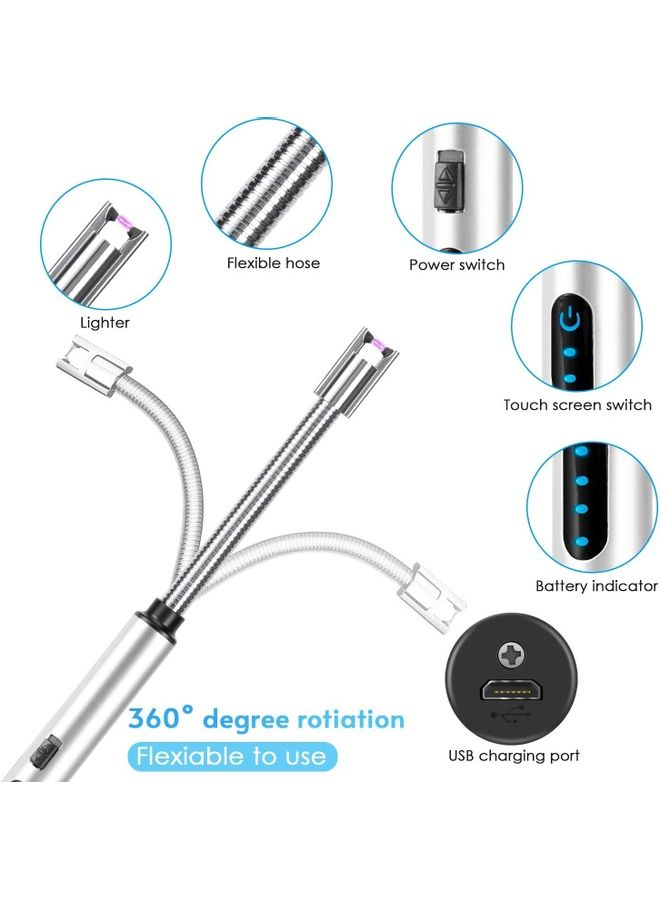 XiuWoo USB Rechargeable Electric Lighter Silver  - Image 2