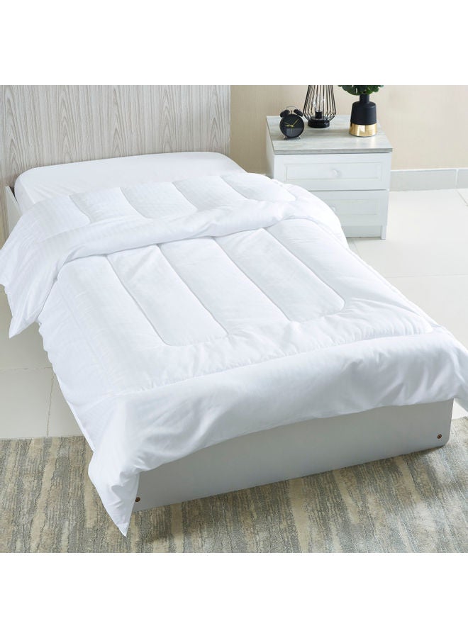 Home Box Hilton Twin Duvet Cotton White 220 x 150cm  - Image 1