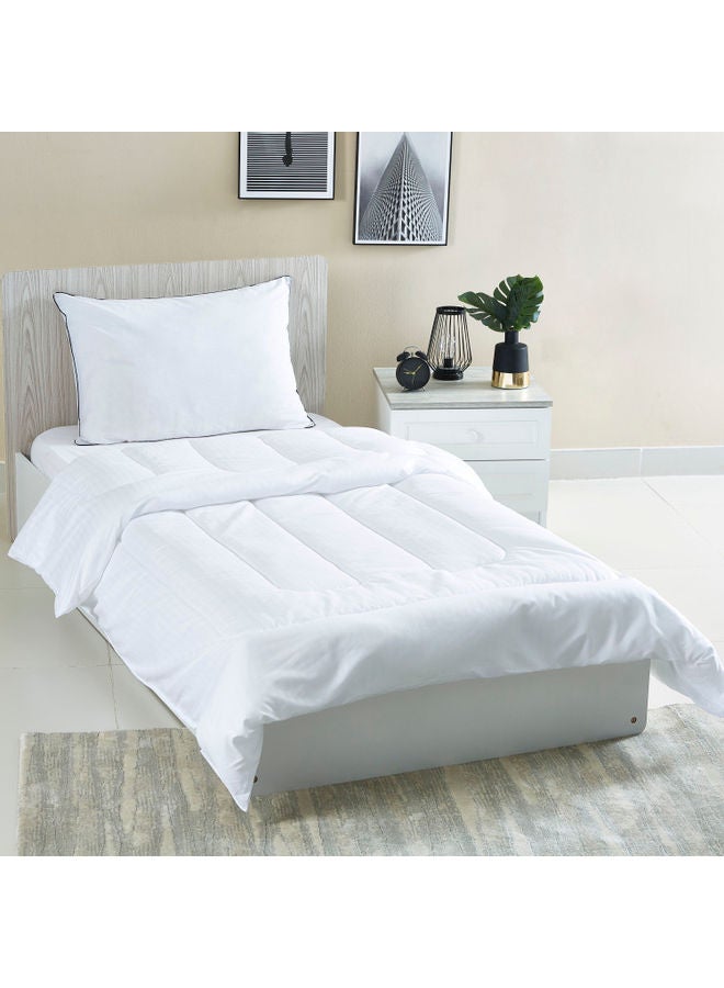 Home Box Hilton Twin Duvet Cotton White 220 x 150cm  - Image 3