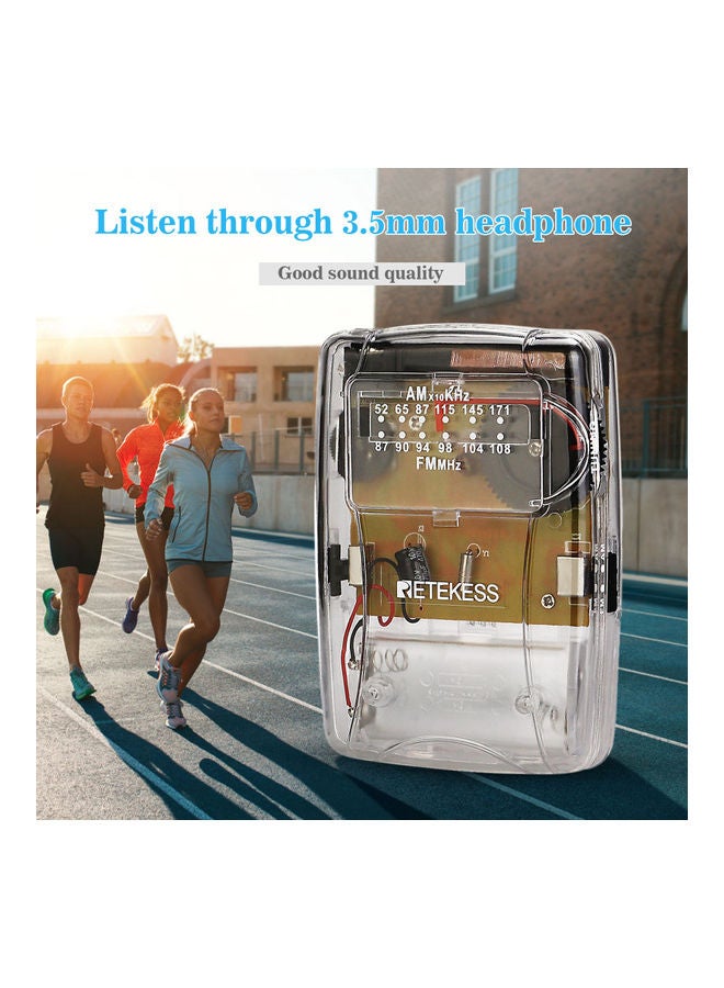 Retekess - Portable Radio AM / FM Pointer Tuning Mini Pocket Radio With Earphone TR624 Multicolour - Image 1