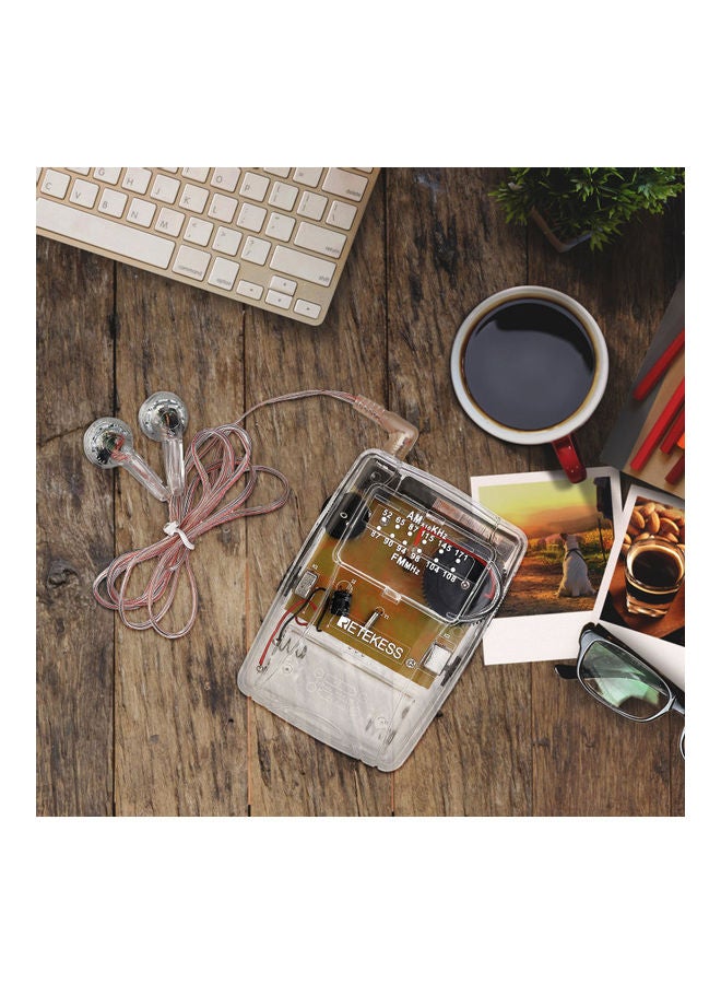 Retekess - Portable Radio AM / FM Pointer Tuning Mini Pocket Radio With Earphone TR624 Multicolour - Image 1