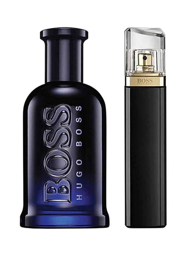 هوغو بوس مجموعة بوتلد نايت آند نوي مناسبة كهدية Bottled Night EDT 100 ml, Nuit Pour EDP 75ملليلتر  - Image 1