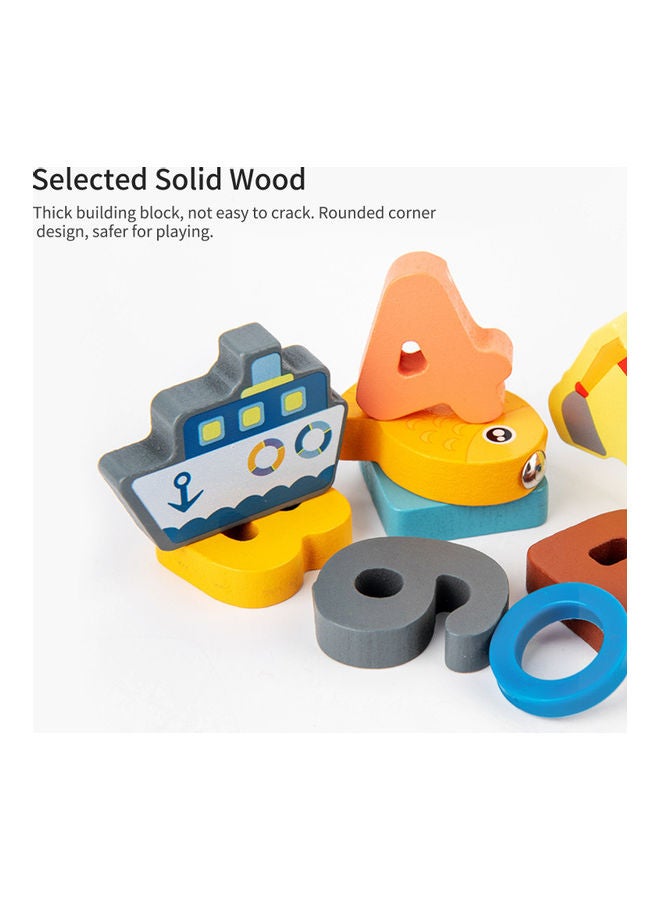 Generic - Wooden Number Puzzle Shape Sorter Counting And Matching Game - Image 1