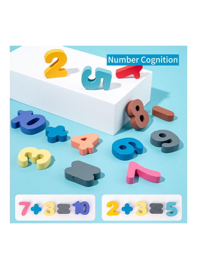 Generic - Wooden Number Puzzle Shape Sorter Counting And Matching Game - Image 1