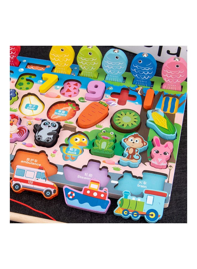 Generic - Wooden Number Puzzle Shape Sorter Counting And Matching Game - Image 1