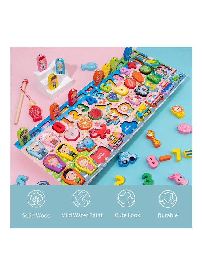 Generic - Wooden Number Puzzle Shape Sorter Counting And Matching Game - Image 1