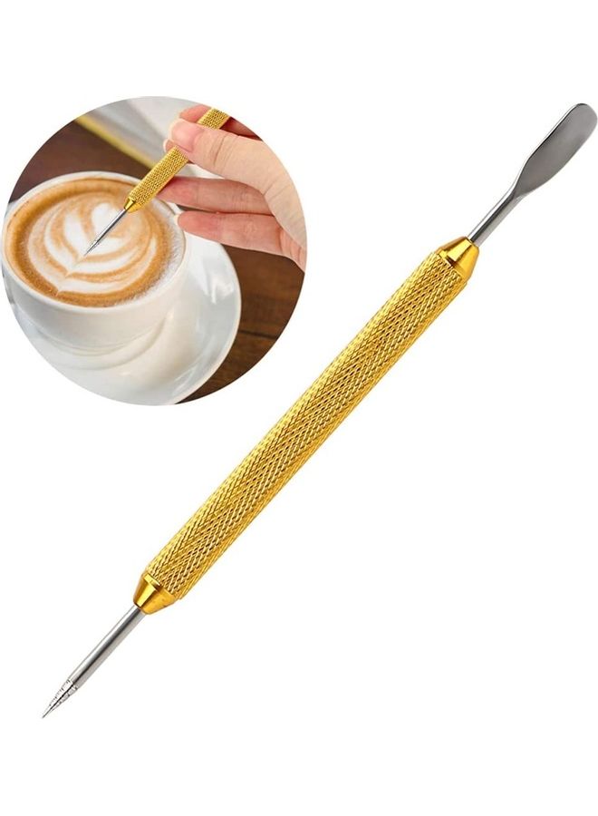 قلم تزيين القهوة ذهبي 13.5سم - Image 2