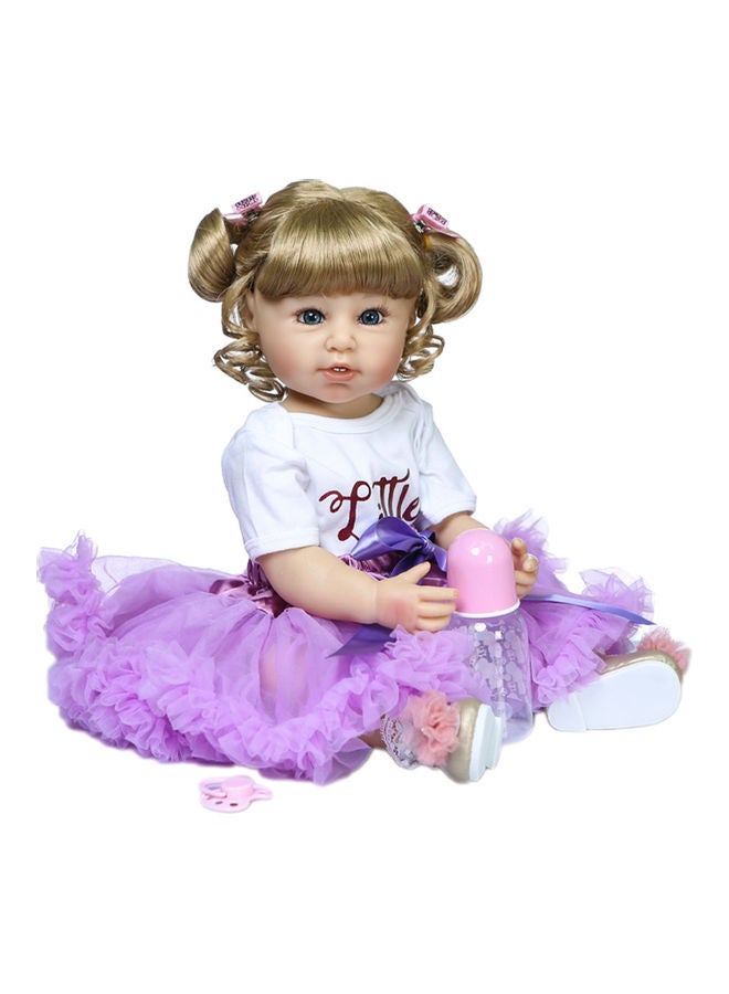 Silicone Baby Doll with Milk Bottle and Pacifier  - Image 1