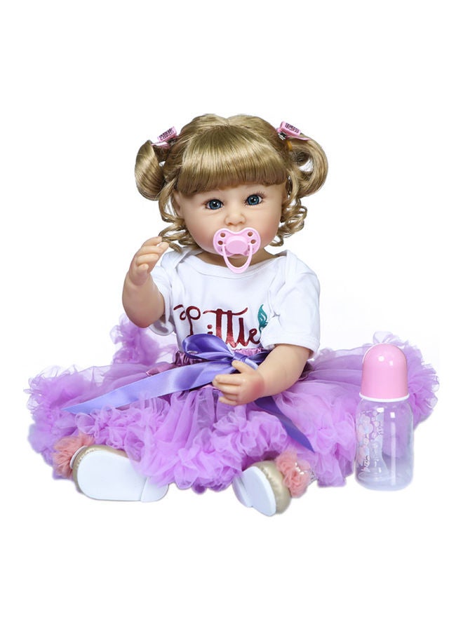 Silicone Baby Doll with Milk Bottle and Pacifier  - Image 3