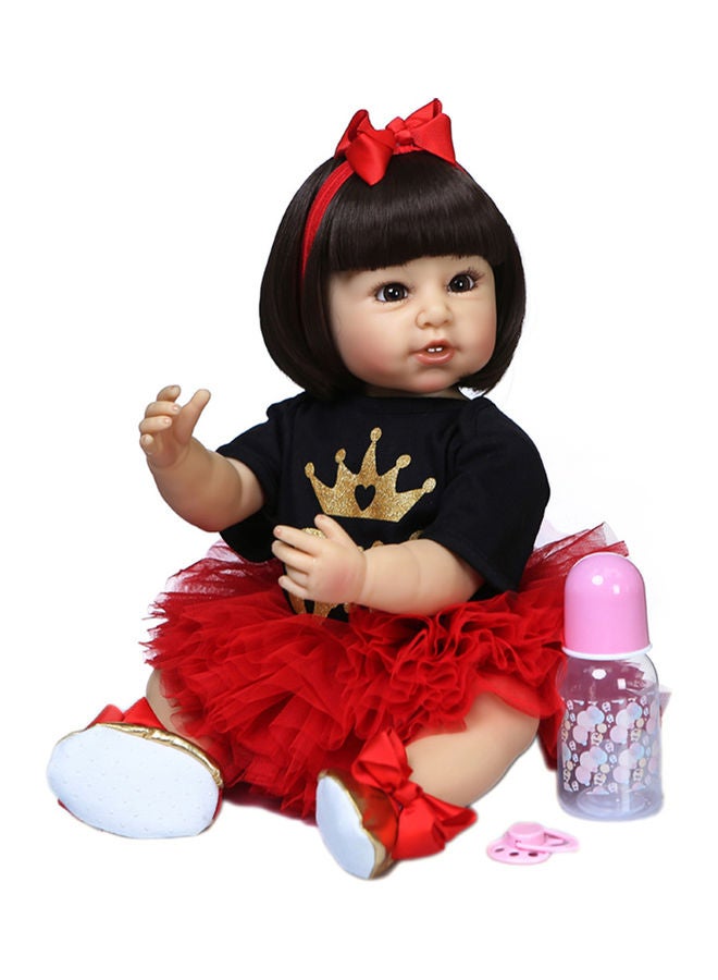 Silicone Baby Doll with Milk Bottle and Pacifier  - Image 4