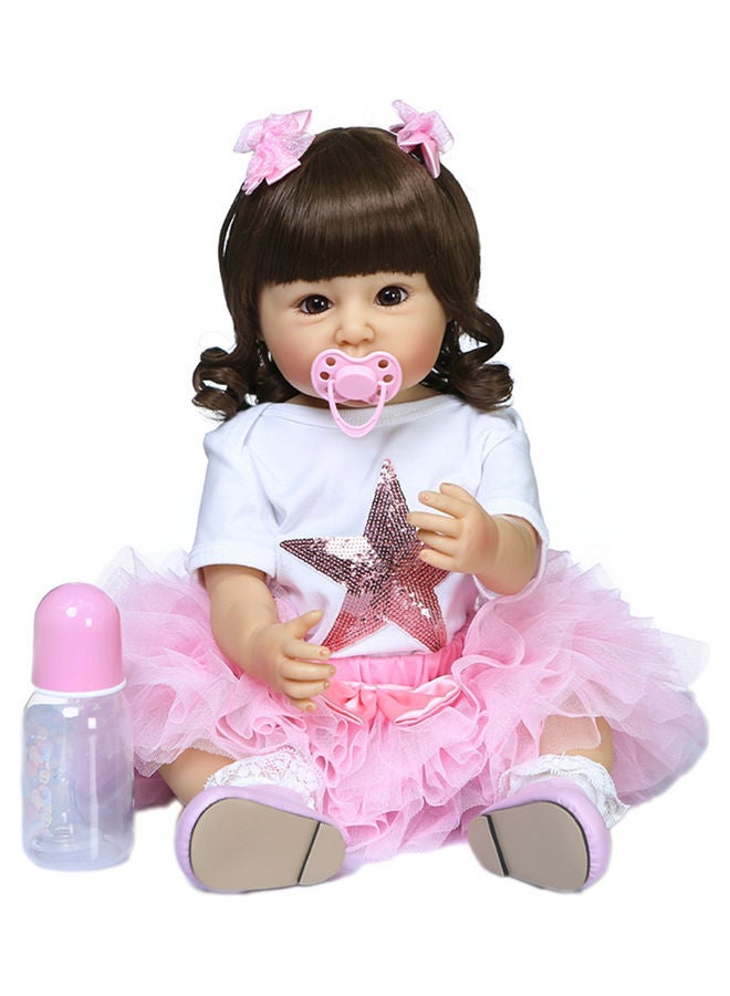 Silicone Baby Doll with Milk Bottle and Pacifier  - Image 1