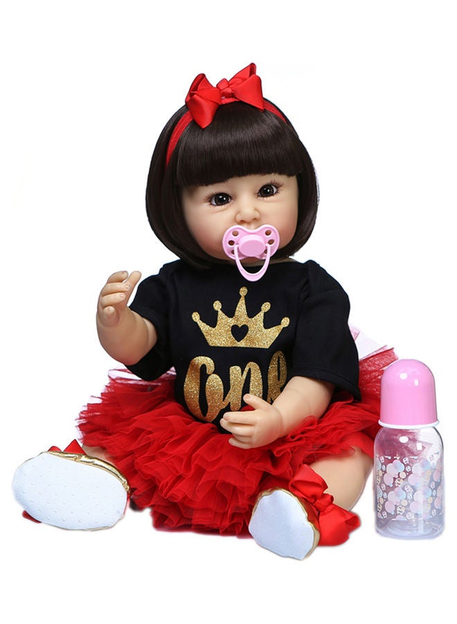 Silicone Baby Doll with Milk Bottle and Pacifier  - Image 1