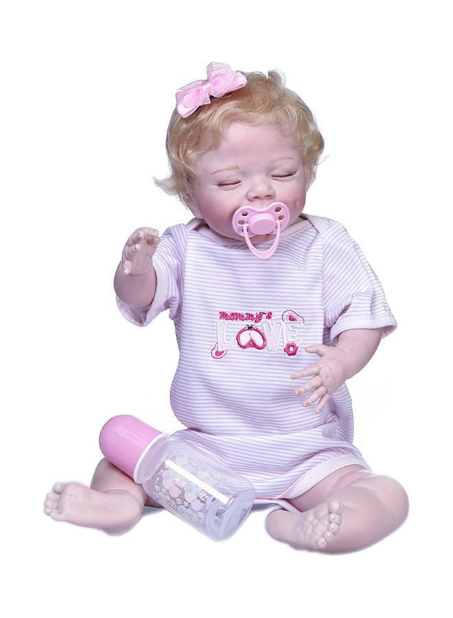 Silicone Baby Doll with Milk Bottle and Pacifier  - Image 1