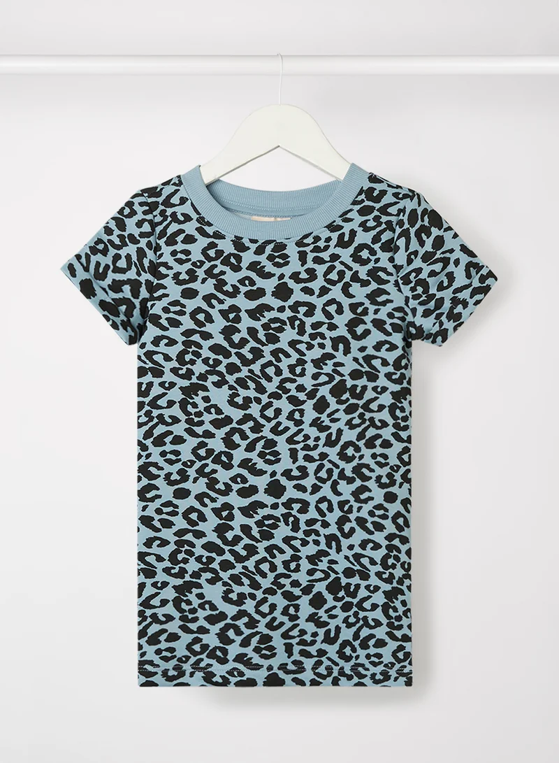 ONLY Over All Printed Short Dress Blue/Black