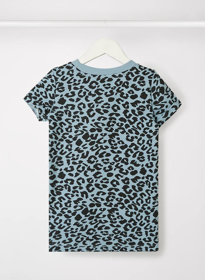 ONLY Over All Printed Short Dress Blue/Black