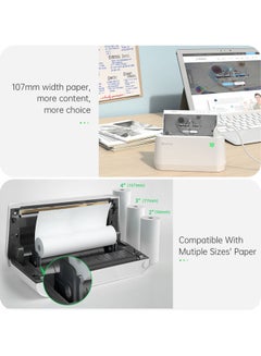 PeriPage A9s Max Mini Portable Photo Mobile Printer White  - Image 2