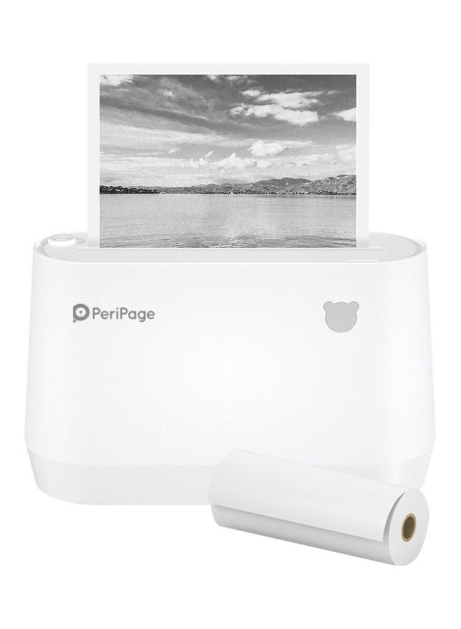 PeriPage A9 Max Mini Portable Photo Mobile Printer White - Image 1