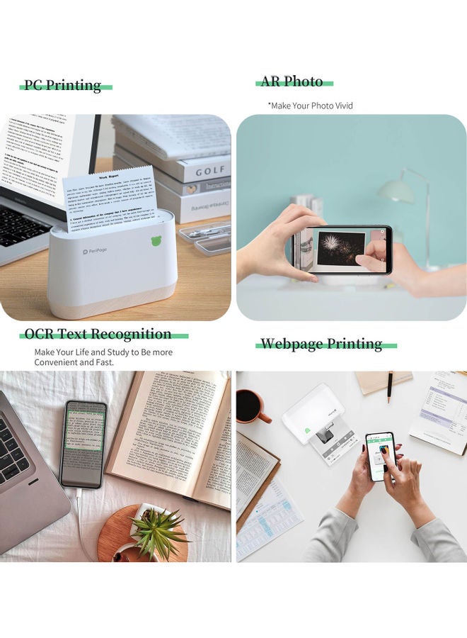 PeriPage A9 Max Mini Portable Photo Mobile Printer White - Image 5