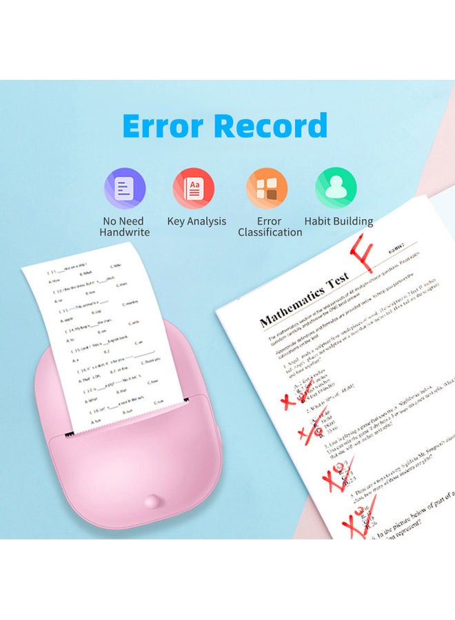 Generic - Portable USB Bluetooth Connection Thermal Receipt/Photo Printer Pink - Image 1