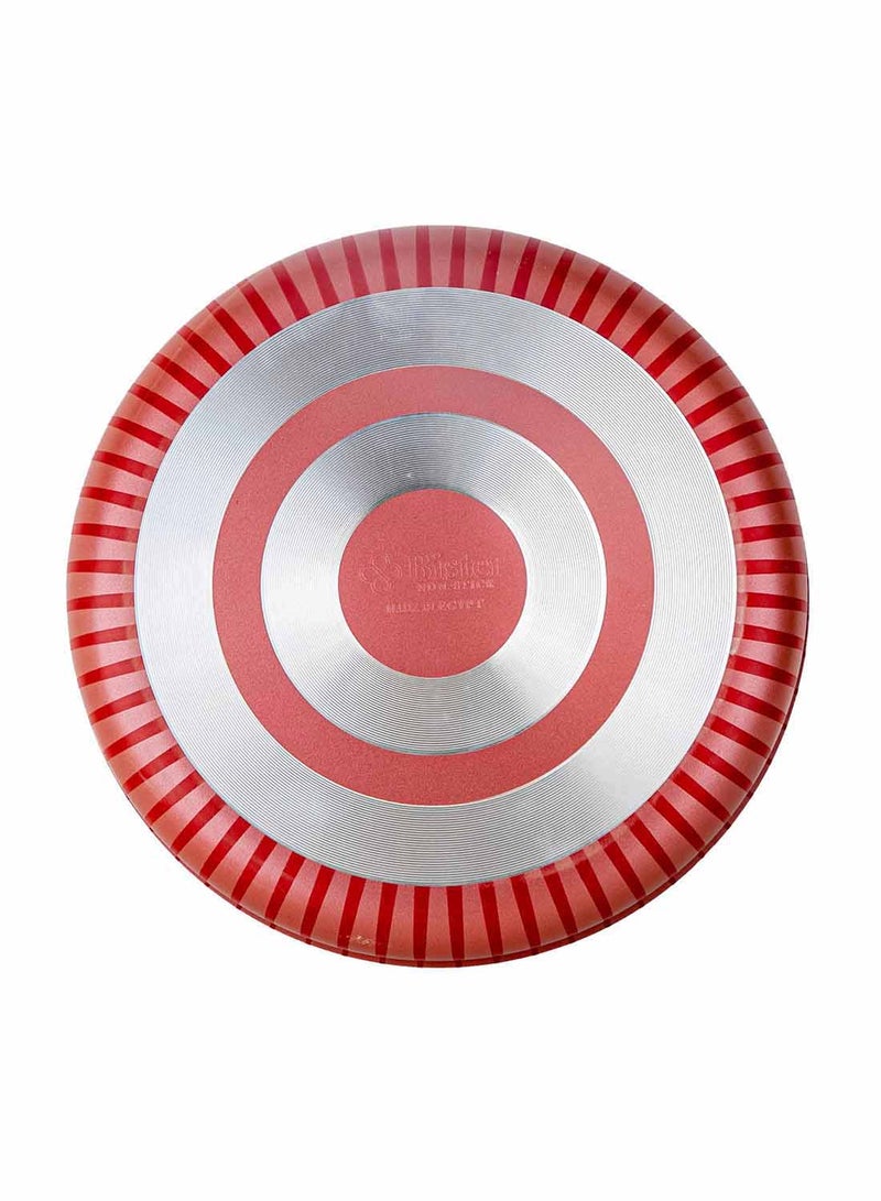 Bister Round Baking Oven Tray | Made of High-Quality | Nonstick with Flat Bottom Suitable for Oven Red & Black 38.0cm - Image 2