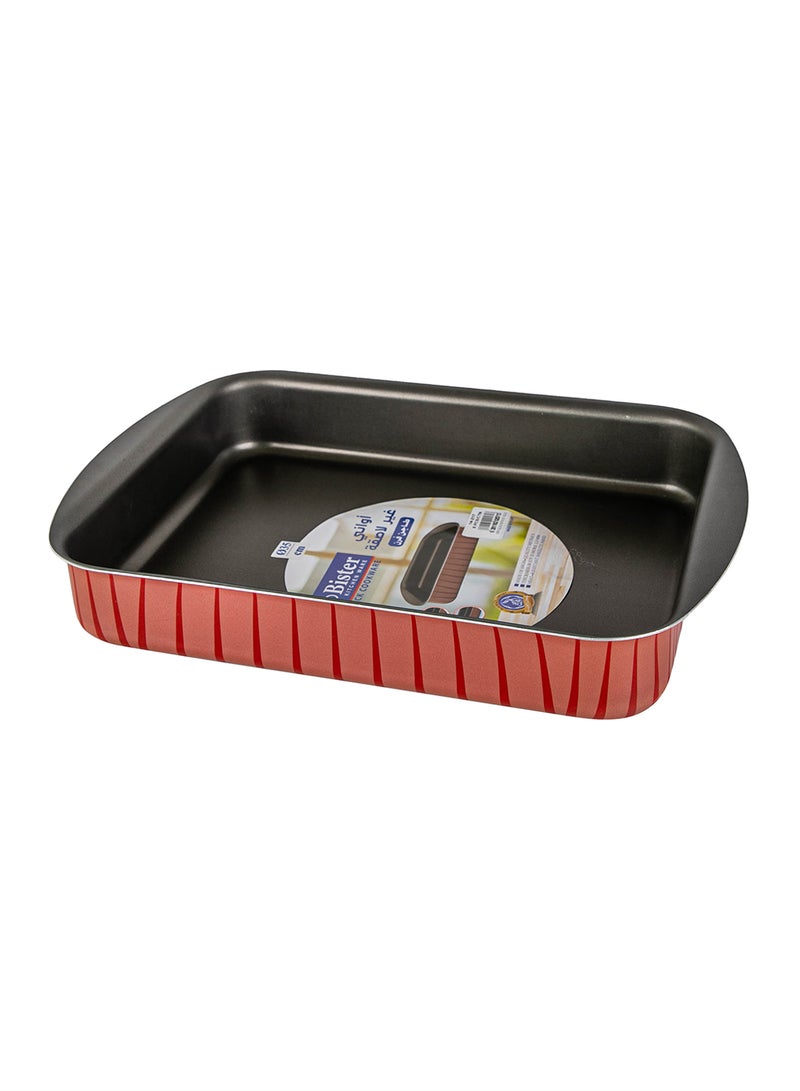 Bister Rectangle Baking Oven Tray Made of High-Quality Nonstick with Flat Bottom Suitable for Oven Red & Black 25cm - Image 5