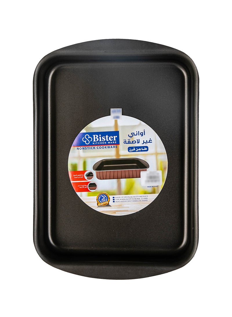 Bister Rectangle Baking Oven Tray Made of High-Quality Nonstick with Flat Bottom Suitable for Oven Red & Black 25cm - Image 4