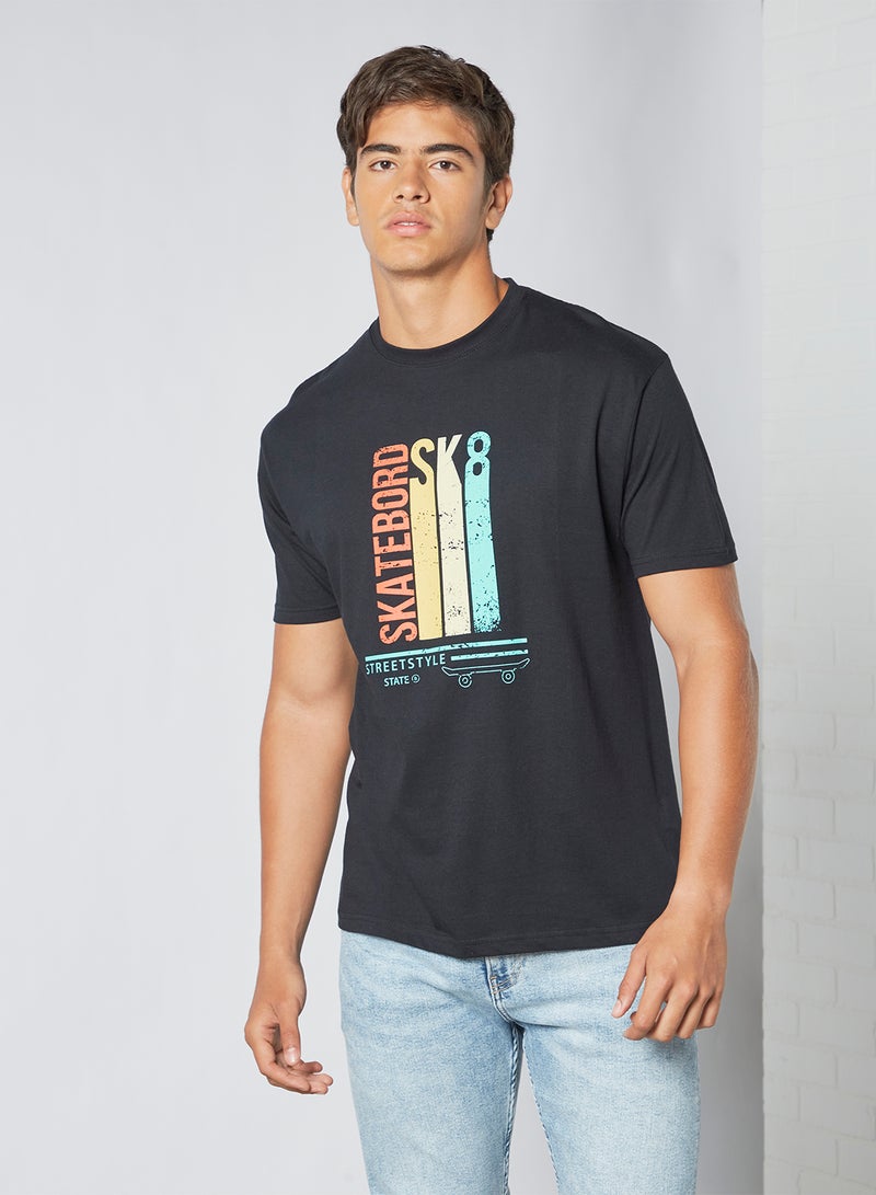STATE 8 Graphic Print T-Shirt Black  - Image 1