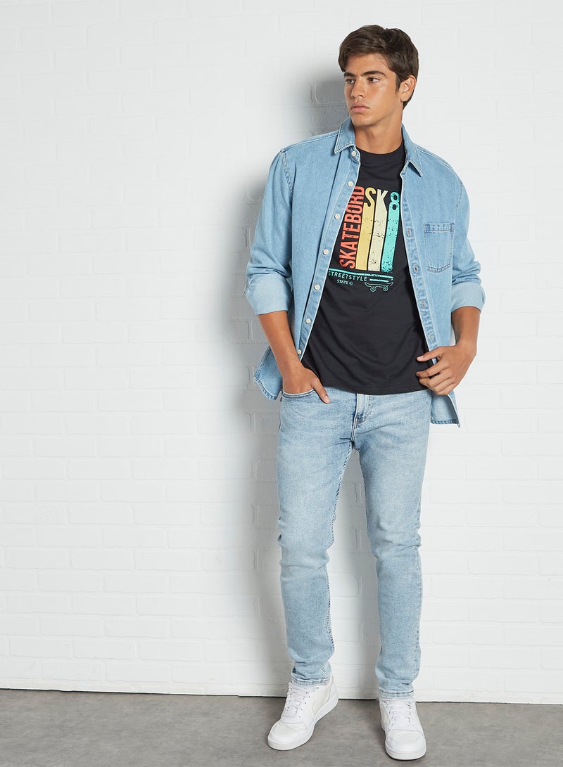 STATE 8 Graphic Print T-Shirt Black  - Image 2