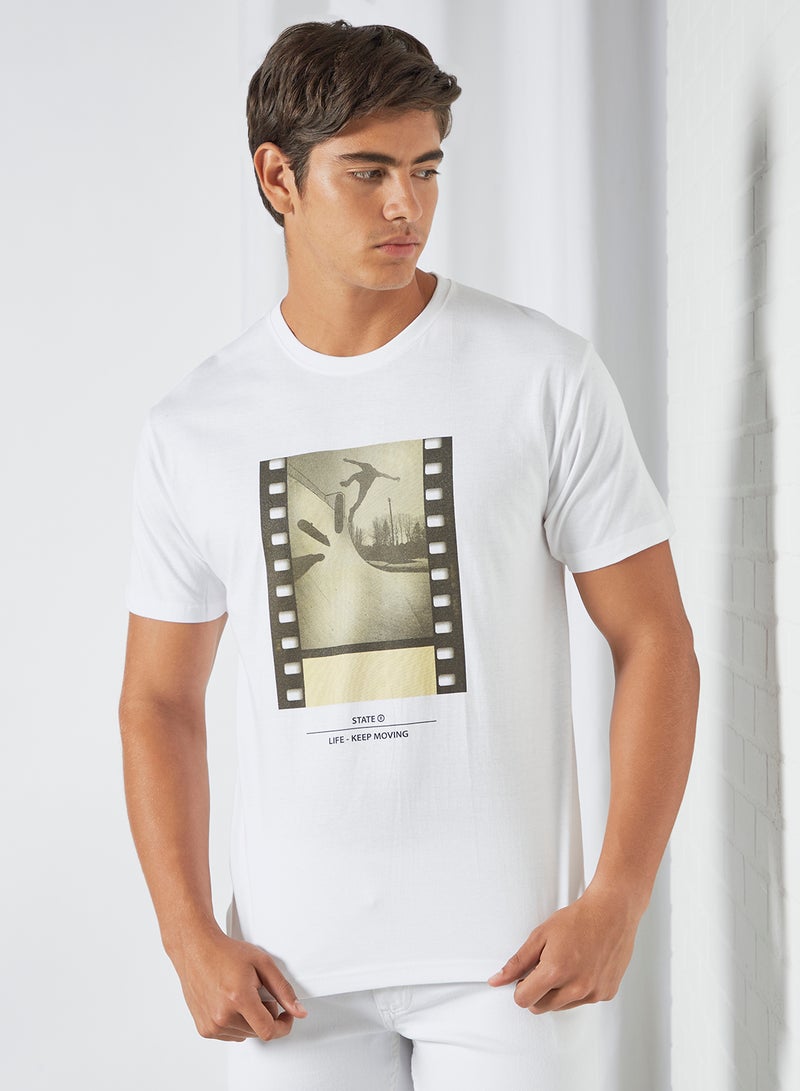 STATE 8 Image Print T-Shirt White  - Image 1