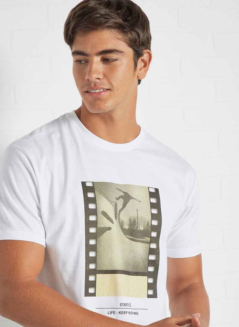 STATE 8 Image Print T-Shirt White  - Image 4