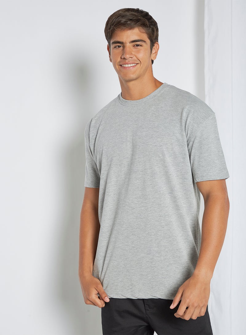 Solid Oversized T-Shirt Dark Grey - v1620531666/N44429588V_1