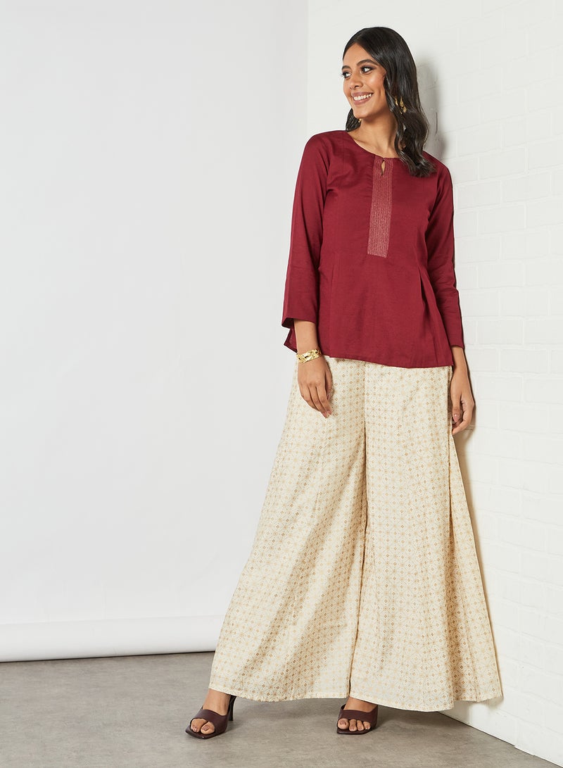 globaldesi - Key-Hole Neck Top Wine - Image 1