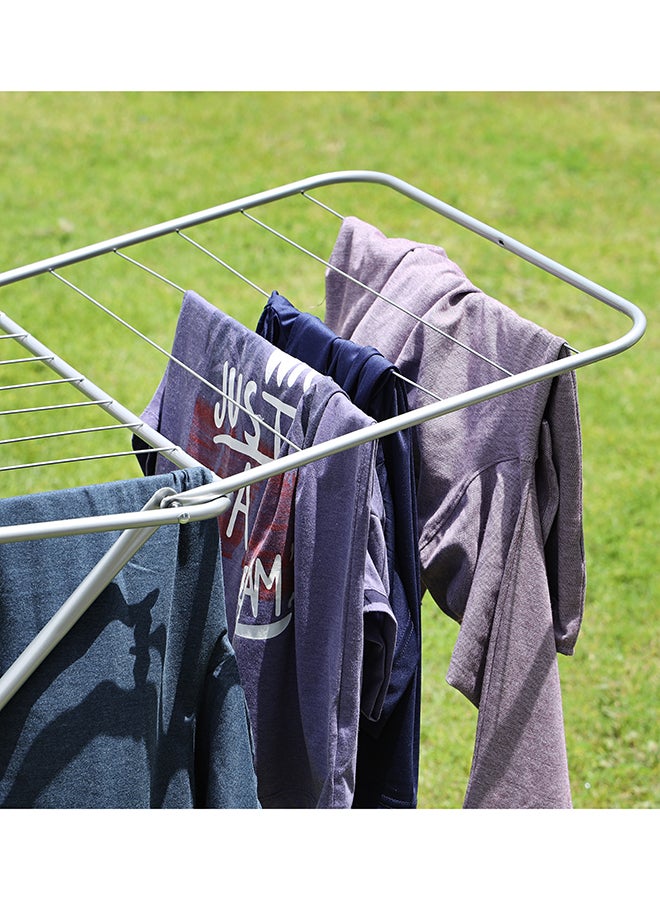 Royalford - Honest Coth Dryer With Durable Rust-Proof Iron Wire & Frame Silver 131x55x5cm - Image 1