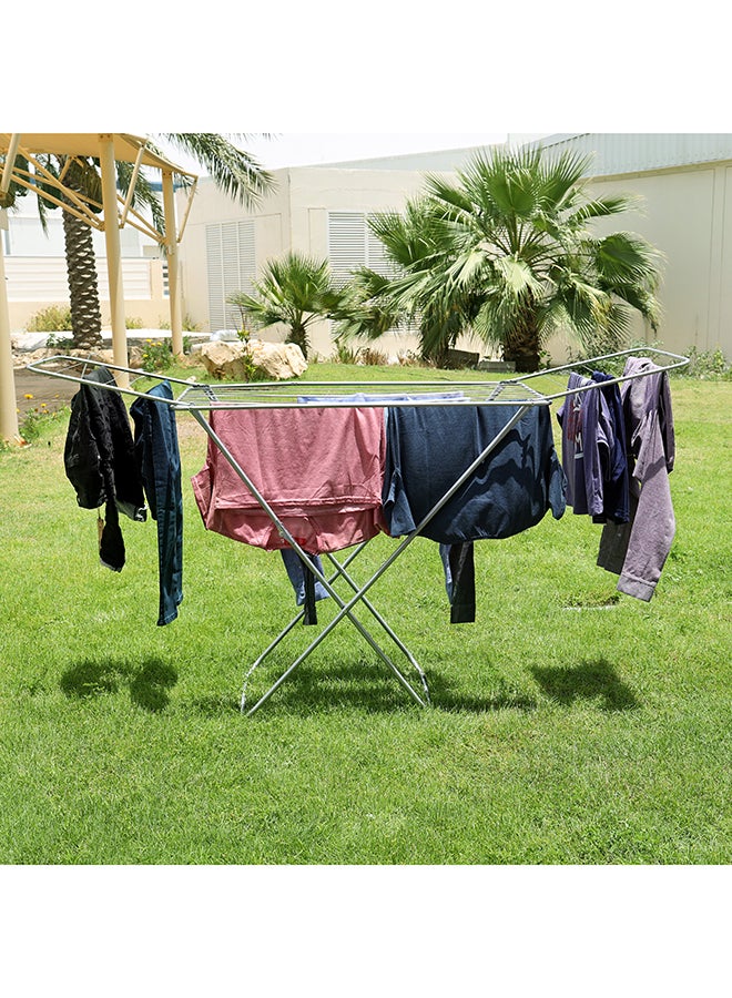 Royalford - Honest Coth Dryer With Durable Rust-Proof Iron Wire & Frame Silver 131x55x5cm - Image 1