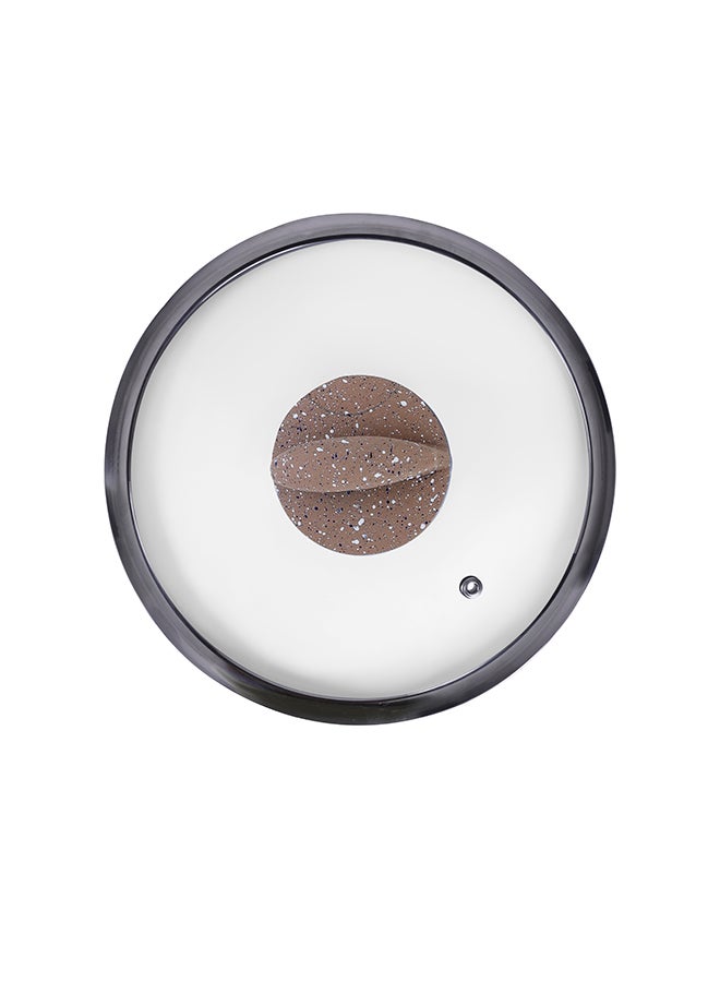 Royalford Sturdy And Durable Unique Designed Easy To Handle 5 Layer Construction Non-Stick Coating Granite Smart Casserole With Lid Brown 28cm  - Image 2