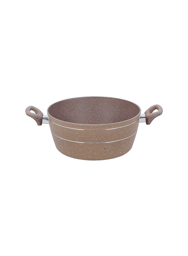 Royalford Sturdy And Durable Unique Designed Easy To Handle 5 Layer Construction Non-Stick Coating Granite Smart Casserole With Lid Brown 28cm  - Image 3