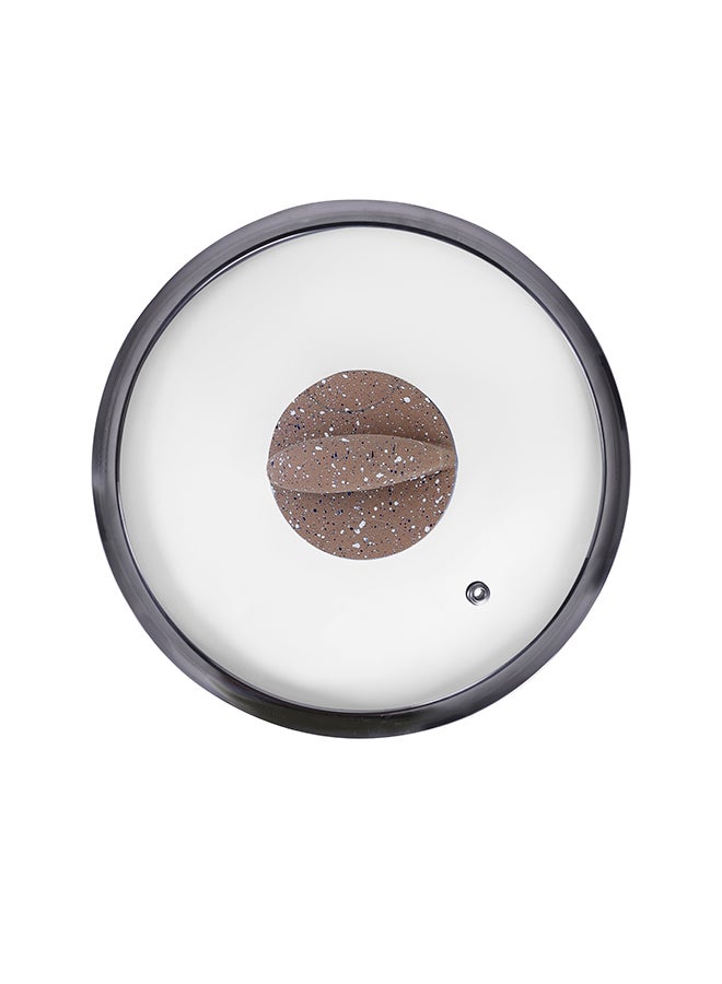 Royalford - Sturdy And Durable Unique Designed Easy To Handle 5 Layer Construction Non-Stick Coating Granite Smart Casserole With Lid Brown 32cm - Image 1