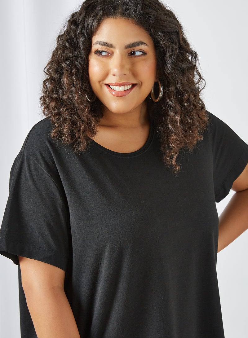 Only Carmakoma - Plus Size Basic Round Neck T-Shirt Black - Image 1