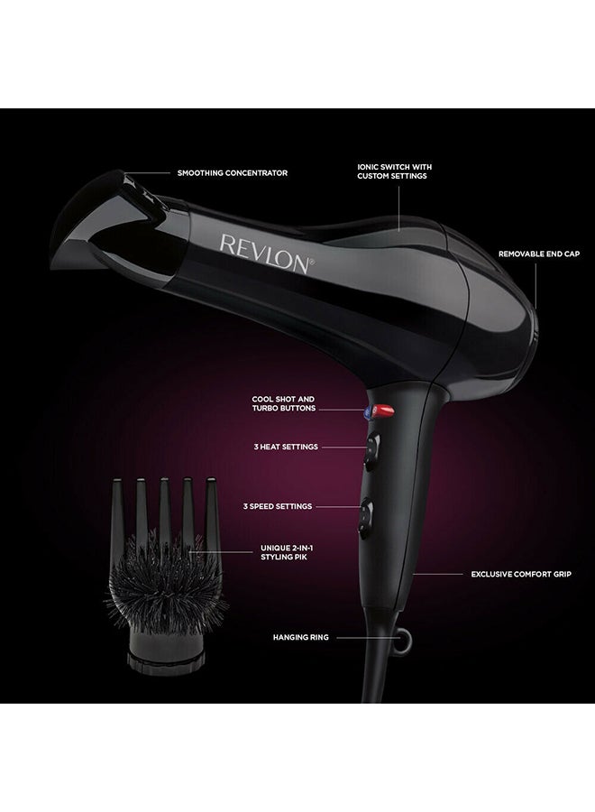 Revlon RVDR5221 Salon Performance Hair Dryer, 2000 Watts Black 28 x 10 x 25cm  - Image 2