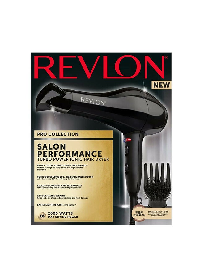 Revlon RVDR5221 Salon Performance Hair Dryer, 2000 Watts Black 28 x 10 x 25cm  - Image 4