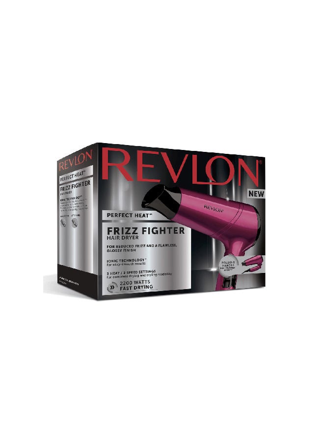 Revlon - RVDR5229 Frizz Fighter Hair Dryer, 2200 Watts Pink 22.5 x 10 x 27cm - Image 1