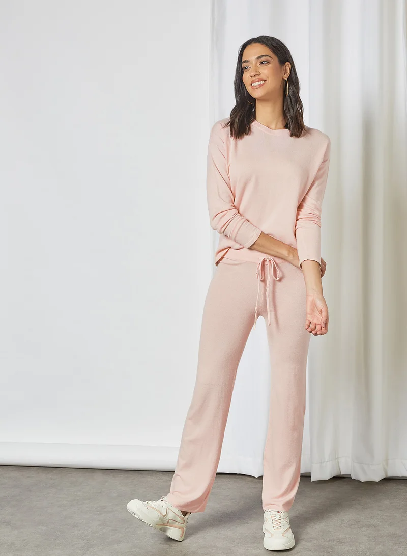 BRAVE SOUL Jumper And Trouser Set Blush