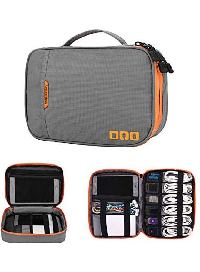 RAG&SAK Double Layer Electronic Accessories Travel Carry Bag Grey - Image 1