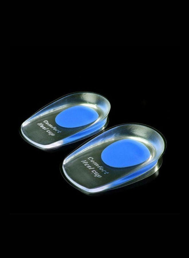 1 Pair Silicone Gel Heel Cups Pads Inserts Blue - Image 2