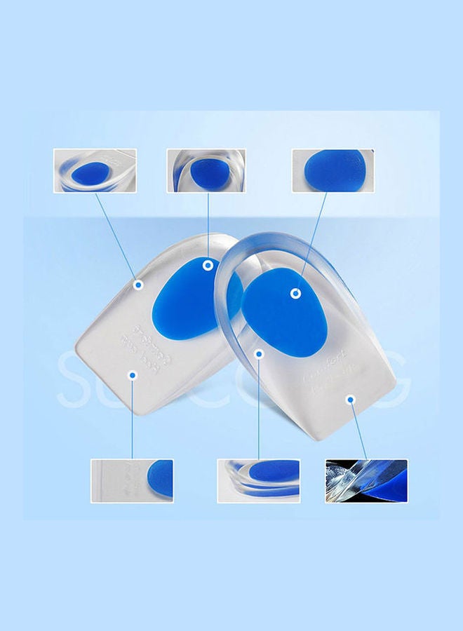 1 Pair Silicone Gel Heel Cups Pads Inserts Blue - Image 4